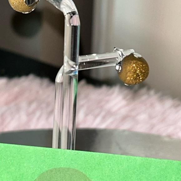 Goldstone Stud Earrings - Picture 2 of 3